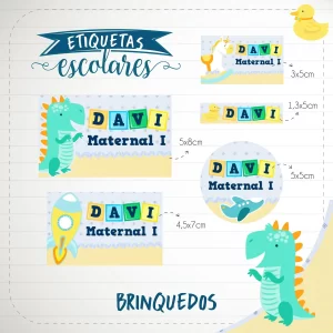 Volta às Aulas Etiqueta Brinquedos para imprimir – etiquetas escolares personalizadas com tema de brinquedos divertidos.
