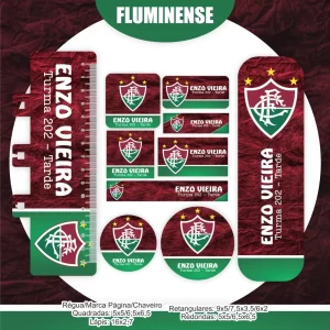 Volta às Aulas Etiqueta Escolar Fluminense para imprimir – etiquetas escolares para material personalizadas com tema Fluminense.
