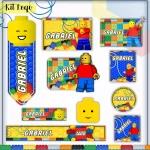Volta as Aulas Etiqueta Escolar Lego
