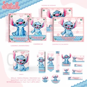 Etiquetas Escolares Volta às Aulas Lilo e Stitch para imprimir – etiquetas escolares personalizadas com tema Lilo e Stitch.