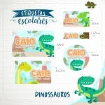 Volta as Aulas Etiquetas de Dinossauros