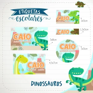 Volta as Aulas Etiquetas de Dinossauros