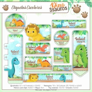 Volta as Aulas Tag Escolar Dinossauro