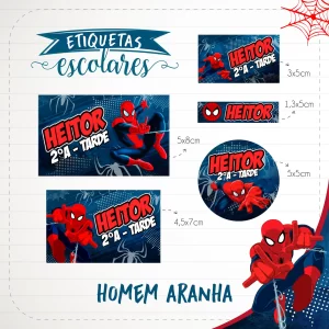 Volta as Aulas Tag Escolar Homem Aranha