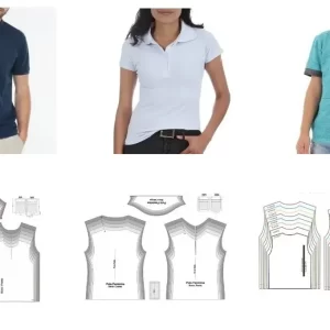 Kit Molde Camisa Polo Adulto e Infantil