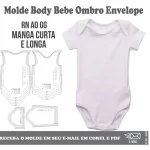 Molde Body Envelope Bebê Manga Longa e Curta