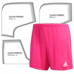 molde Calção Short Feminino Futebol