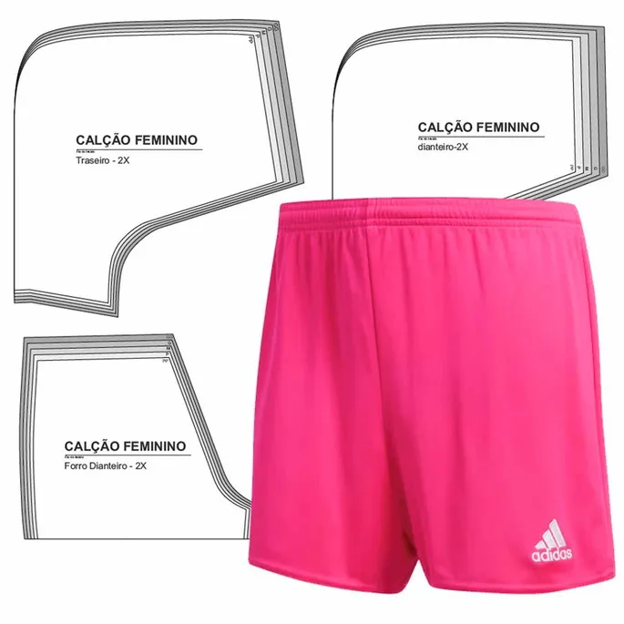 Molde Calção Short Feminino