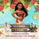 Convite Animado Moana em Vídeo MP4