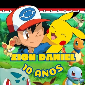 Convite Animado Pokémon Vídeo MP4 – vídeo convite digital com Pikachu e seus amigos, ideal para festas infantis no tema Pokémon.
