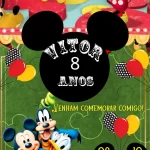 Convite Virtual Animado Turma do Mickey
