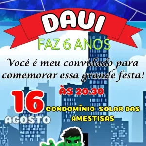 Convite Animado Spidey e Seus Amigos em Vídeo MP4 – convite digital animado e colorido inspirado no desenho Spidey e Seus Amigos Espetaculares da Marvel.