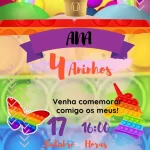 Convite Virtual Animado Tema Pop It