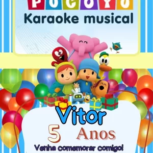 Convite Virtual Animado Tema Pocoyo – convite digital com animações alegres e personagens do desenho Pocoyo.