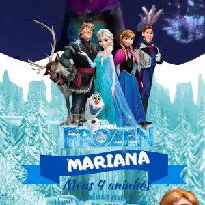 Convite Virtual Animado Frozen – vídeo convite digital encantador com as princesas Elsa e Anna, ideal para festas infantis no tema Frozen.