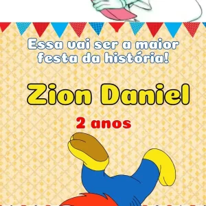 Convite Animado Pica-Pau em Vídeo MP4 – vídeo convite digital inspirado no personagem Pica-Pau, ideal para festas infantis cheias de diversão e humor.