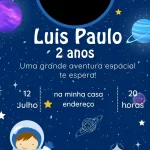 Convite Virtual Animado Astronauta