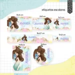 Adesivo Escolar de Sereia Studio, Dxf, Png e Pdf