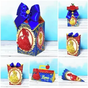 Arquivo Festa Branca de Neve Simples Studio e PDF – tema de aniversário encantador para imprimir e montar em casa.