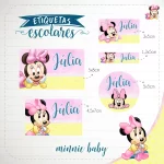 Arquivo Etiqueta Escolar Minnie Baby