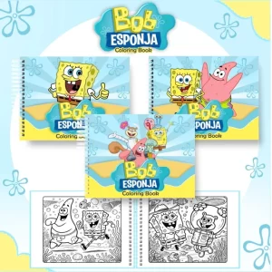 Arquivo Livro de Colorir Bob Esponja PDF – livro para imprimir e pintar com páginas divertidas do Bob Esponja, ideal para atividades infantis criativas.
