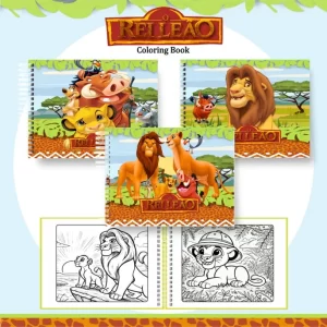Arquivo Livro de Colorir O Rei Leão PDF – livro para imprimir e pintar com páginas do universo do Rei Leão, ideal para atividades infantis criativas.