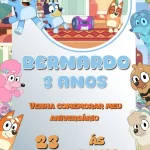 Convite Virtual Animado Bluey Animado