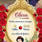 Convite Virtual Animado Branca de Neve