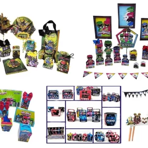 Pack Arquivo de Corte Power Rangers para decoração de festa infantil