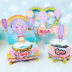 Arquivo digital de decoração tema Balão Menina em Studio e PDF