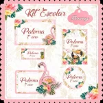 Etiqueta Escolar Flamingo para Imprimir