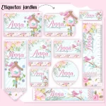 Etiqueta Escolar Jardim Encantado de Pássaros