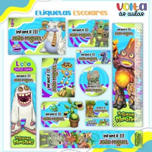 Etiqueta Escolar My Singing Monsters para imprimir – etiquetas escolares para material personalizadas com tema My Singing Monsters.