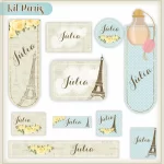 Etiqueta Escolar Paris Studio, Cdr, Png e Pdf