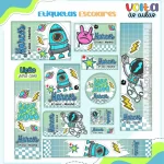 Etiqueta Escolar Teen Studio, Png e Pdf