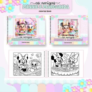 Arquivo Livro de Colorir Minnie e Margarida PDF – livro para imprimir e pintar com páginas das personagens Minnie Mouse e Margarida, ideal para atividades infantis criativas e divertidas.