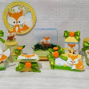 Arquivo de Corte Raposinha Studio, PNG e PDF para topo de bolo, convites, enfeites e centro de mesa em festa infantil.