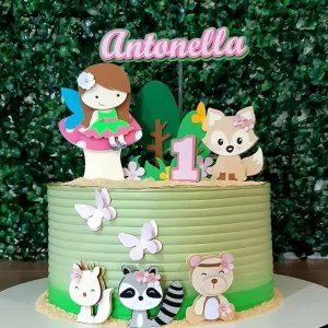 Topo de Bolo Bosque de Fada Studio para festa infantil temática