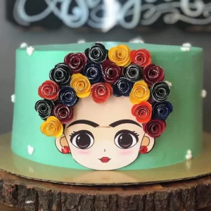 Topo de Bolo Frida Silhouette Studio para festa temática