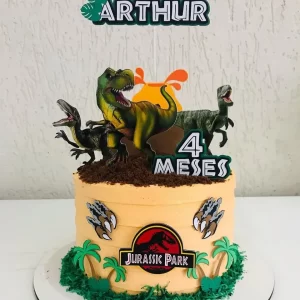 Topo de Bolo Jurassic Park Studio para festa infantil temática