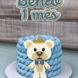 Topo de Bolo Urso Realeza Studio para festa infantil temática
