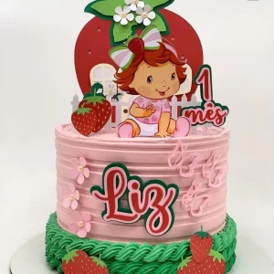 Topo de Bolo da Moranguinha Studio para festa infantil temática