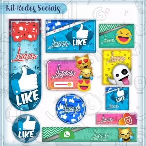 Etiqueta Escolar Redes Sociais para imprimir Studio, PNG e PDF – etiquetas escolares para material personalizadas e adesivos escolares modernos.