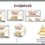 Volta as Aulas Etiqueta Escolar Trator Png