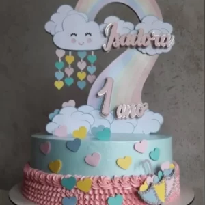 Arquivo digital topper Chuva de Amor em Studio para imprimir, ideal para festa de aniversário infantil.