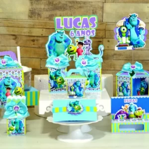 Arquivo de corte Monstros SA em Studio e PDF para imprimir, ideal para decoração de aniversário infantil temática.