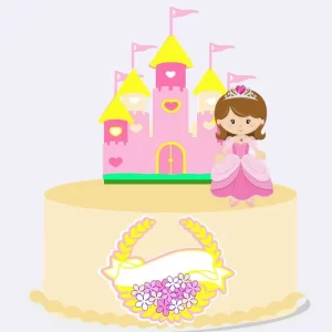 Bolo Castelo de Princesa Silhouette Studio para decoração de festa infantil