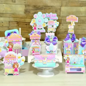 Kit digital de decoração de festa infantil Parque de Diversão em Studio e PDF para imprimir.