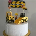 Topo de Bolo Digital Construção Trator Studio