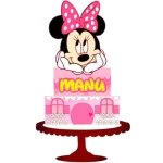 Topo de Bolo Minnie Rosa para Imprimir Studio